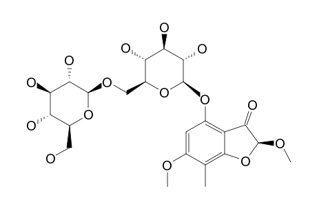 SPARANOSIDE-B;SPARANONE-B-4-O-BETA-D-GLUCOPYRANOSYL-(1->6)-BETA-D-GLUCOPYRANOSIDE