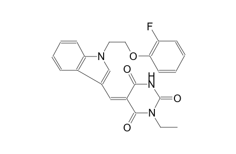 2,4,6(1H,3H,5H)-pyrimidinetrione, 1-ethyl-5-[[1-[2-(2-fluorophenoxy)ethyl]-1H-indol-3-yl]methylene]-, (5E)-