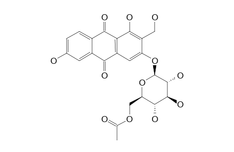 1,3,6-TRIHYDROXY-2-HYDROXYMETHYL-9,10-ANTHRAQUINONE-3-O-(6'-O-ACETYL)-BETA-D-GLUCOPYRANOSIDE