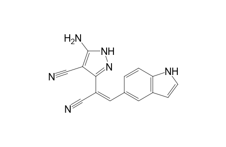 5-[2-Cyano-2-(5-amino-4-cyanopyrazol-3-yl)ethenyl]indole