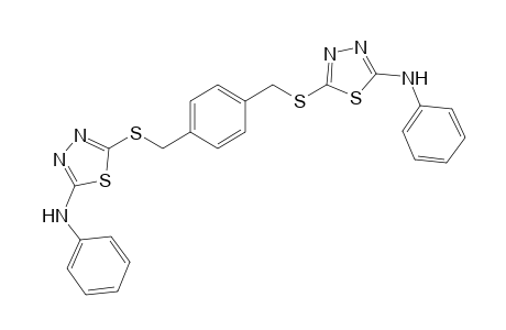 5-[[4-[(5-anilino-1,3,4-thiadiazol-2-yl)sulfanylmethyl]phenyl]methylsulfanyl]-N-phenyl-1,3,4-thiadiazol-2-amine
