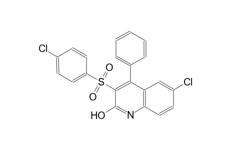 6-chloro-3-[(4-chlorophenyl)sulfonyl]-4-phenyl-2-quinolinol