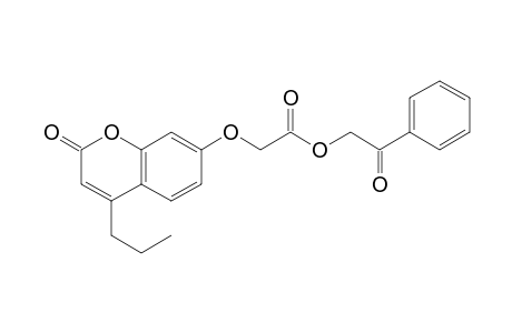 [(2-oxo-4-propyl-2H-1-benzopyran-7-yl)oxy]acetic acid, ester with 2-hydroxyacetophenone