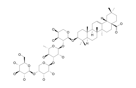 OLEANOLIC-ACID-3-O-BETA-D-GLUCOPYRANOSYL-(1->4)-BETA-D-RIBOPYRANOSYL-(1->3)-ALPHA-L-RHAMNOPYRANOSYL-(1->2)-ALPHA-L-ARABINOPYRANOSIDE