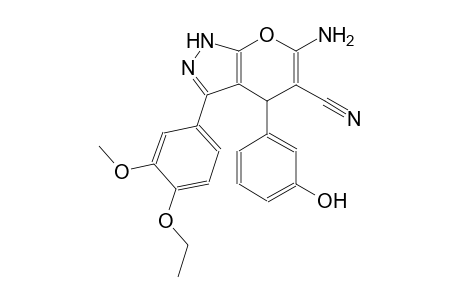 6-amino-3-(4-ethoxy-3-methoxyphenyl)-4-(3-hydroxyphenyl)-1,4-dihydropyrano[2,3-c]pyrazole-5-carbonitrile