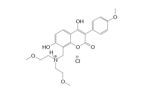 2H-1-benzopyran-8-methanaminium, 4,7-dihydroxy-N,N-bis(2-methoxyethyl)-3-(4-methoxyphenyl)-2-oxo-, chloride
