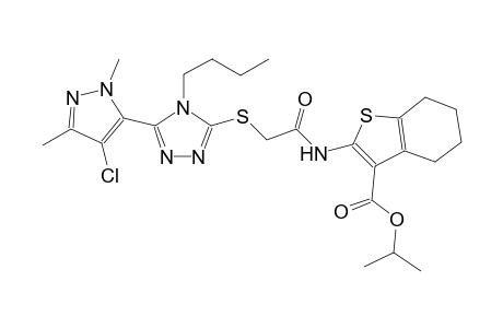 isopropyl 2-[({[4-butyl-5-(4-chloro-1,3-dimethyl-1H-pyrazol-5-yl)-4H-1,2,4-triazol-3-yl]sulfanyl}acetyl)amino]-4,5,6,7-tetrahydro-1-benzothiophene-3-carboxylate