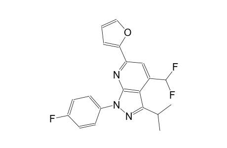 1H-pyrazolo[3,4-b]pyridine, 4-(difluoromethyl)-1-(4-fluorophenyl)-6-(2-furanyl)-3-(1-methylethyl)-