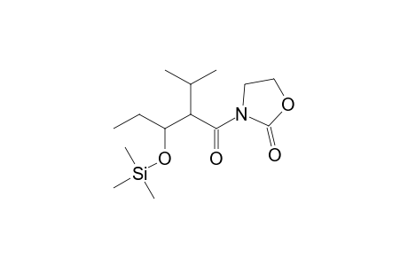 (+-)-erythro-3-[3-Hydroxy-2-(1-methylethyl)-1-oxopentyl]-2-oxazolidinone trimerhylsilyl ether dev.