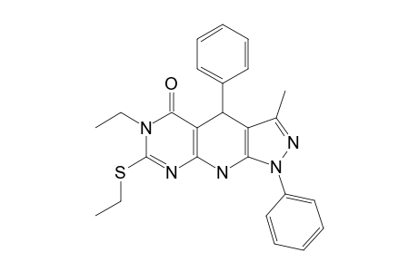 6-ETHYL-7-ETHYLTHIO-3-METHYL-1,4-DIPHENYL-4,6,9-TRIHYDRO-PYRAZOLO-[5,4-B]-PYRIMIDINO-[5,4-E]-PYRIDIN-5-ONE