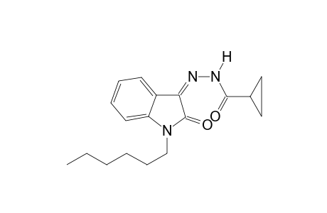 N'-[(3Z)-1-hexyl-2-oxo-1,2-dihydro-3H-indol-3-ylidene]cyclopropanecarbohydrazide