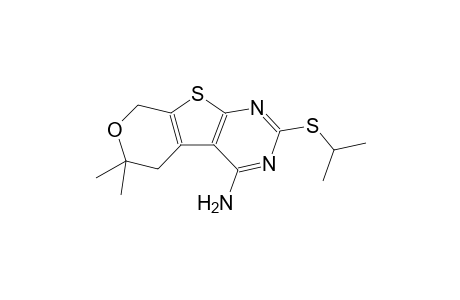 2-(isopropylsulfanyl)-6,6-dimethyl-5,8-dihydro-6H-pyrano[4',3':4,5]thieno[2,3-d]pyrimidin-4-amine