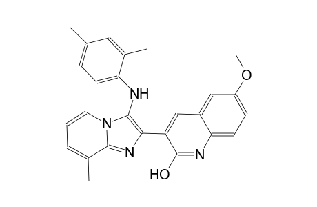 3-[3-(2,4-dimethylanilino)-8-methylimidazo[1,2-a]pyridin-2-yl]-6-methoxy-2-quinolinol