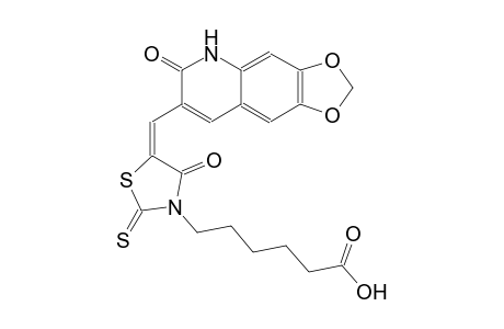 3-thiazolidinehexanoic acid, 5-[(5,6-dihydro-6-oxo[1,3]dioxolo[4,5-g]quinolin-7-yl)methylene]-4-oxo-2-thioxo-, (5E)-