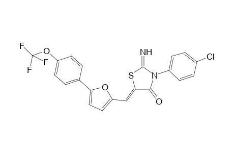 (5Z)-2-azanylidene-3-(4-chlorophenyl)-5-[[5-[4-(trifluoromethyloxy)phenyl]furan-2-yl]methylidene]-1,3-thiazolidin-4-one