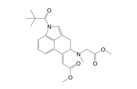 (Z)-Methyl (+-)-4-(N-methoxycarbonylmethyl-N-methyl)amino-1-pivaloyl-1,3,4,5-tetrahydrobenz[c,d]indole-5-acrylate