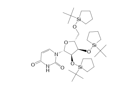 Uridine, 2',3',5'-tris-O-[1-(1,1-dimethylethyl)silacyclopent-1-yl]-