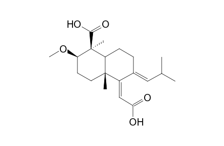 5(E)-(carboxymethylene)-1.alpha.,4a.beta.-dimethyl-2.beta.-methoxy-6(E)-(2-methylpropylidene)-1,2,3,4,4a,5,6,7,8,8a.alpha.-decahydronaphthalene-1.beta.-carboxylic acid
