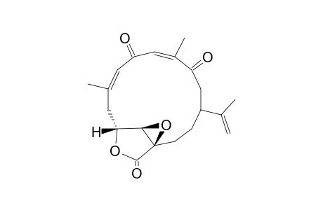 (+)-(1R*,2R*,3R*,12S*,5Z,8Z)-1,2-EPOXY-12-ISOPROPENYL-5,9-DIMETHYL-7,10-DIOXOCYCLOTETRADECA-5,8-DIENE-1,3-CARBOLACTONE:(CORALLOIDOLIDE-E)