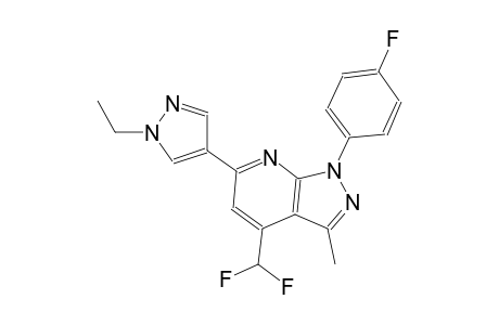 1H-pyrazolo[3,4-b]pyridine, 4-(difluoromethyl)-6-(1-ethyl-1H-pyrazol-4-yl)-1-(4-fluorophenyl)-3-methyl-