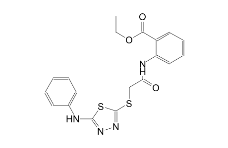 ethyl 2-({[(5-anilino-1,3,4-thiadiazol-2-yl)sulfanyl]acetyl}amino)benzoate