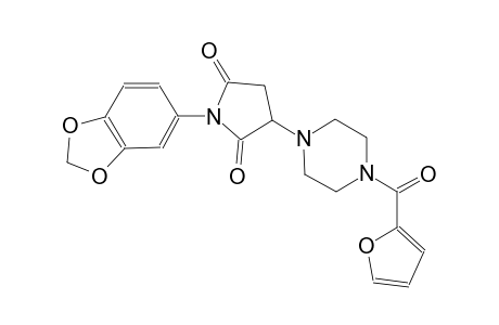 1-(1,3-benzodioxol-5-yl)-3-[4-(2-furoyl)-1-piperazinyl]-2,5-pyrrolidinedione