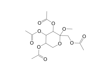 Methyl 1,3,4,5-tetra-O-acetylhex-2-ulopyranoside