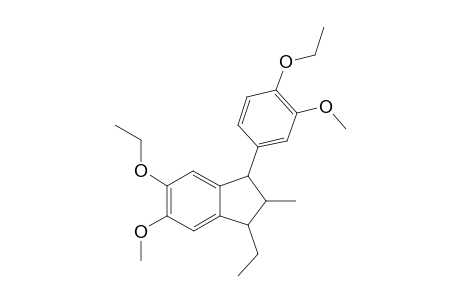 5-Ethoxy-3-(4-ethoxy-3-methoxyphenyl)-1-ethyl-6-methoxy-2-methyl-2,3-dihydro-1H-indene