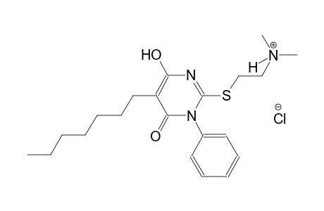 ethanaminium, 2-[(5-heptyl-1,6-dihydro-4-hydroxy-6-oxo-1-phenyl-2-pyrimidinyl)thio]-N,N-dimethyl-, chloride
