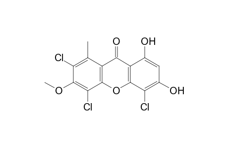 9H-Xanthen-9-one, 2,4,5-trichloro-6,8-dihydroxy-3-methoxy-1-methyl-