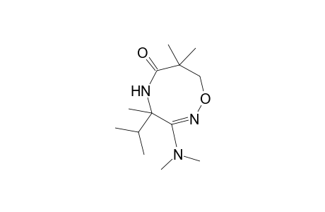 (2E)-3-(dimethylamino)-4,7,7-trimethyl-4-propan-2-yl-5,8-dihydro-1,2,5-oxadiazocin-6-one