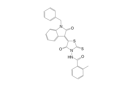 benzamide, N-[(5Z)-5-[1,2-dihydro-2-oxo-1-(phenylmethyl)-3H-indol-3-ylidene]-4-oxo-2-thioxothiazolidinyl]-2-methyl-