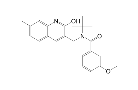 N-(tert-butyl)-N-[(2-hydroxy-7-methyl-3-quinolinyl)methyl]-3-methoxybenzamide