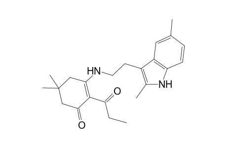3-[2-(2,5-dimethyl-1H-indol-3-yl)ethylamino]-5,5-dimethyl-2-(1-oxopropyl)-1-cyclohex-2-enone