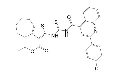 ethyl 2-{[({[2-(4-chlorophenyl)-4-quinolinyl]carbonyl}amino)carbothioyl]amino}-5,6,7,8-tetrahydro-4H-cyclohepta[b]thiophene-3-carboxylate
