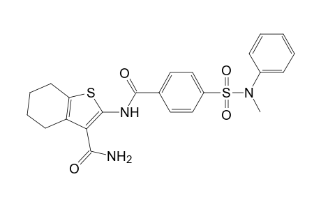 2-[[4-[methyl(phenyl)sulfamoyl]benzoyl]amino]-4,5,6,7-tetrahydro-1-benzothiophene-3-carboxamide