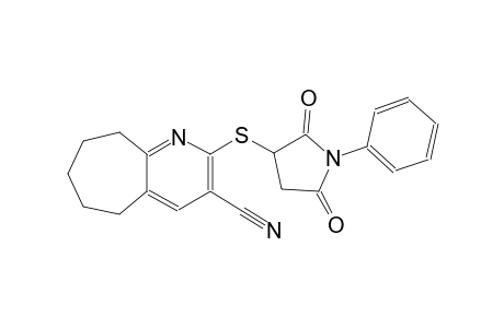 2-[(2,5-dioxo-1-phenyl-3-pyrrolidinyl)sulfanyl]-6,7,8,9-tetrahydro-5H-cyclohepta[b]pyridine-3-carbonitrile