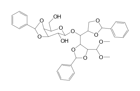 4-O-(4,6-O-Benzylidene-.alpha.,D-galactopyranosyl)-2,3:4,5-di-O-benzylidenealdehyde-D-glucose dimethyl acetal