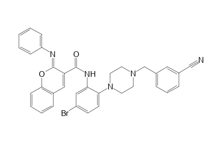 N-(2-(4-(3-Cyanobenzyl)piperazin-1-yl)-5-bromophenyl)-2-(phenylimino)-2H-chromene-3-carboxamide