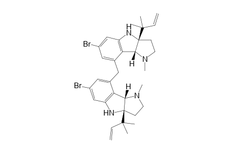 bis[1-Methyl-3a-(1',1'-dimethyl-2'-propen-1'-yl)-6-bromo-2,3,3a,8a-tetrahydropyrrolo[4,5-b]indol-8-yl]-methylene