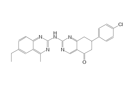 7-(4-chlorophenyl)-2-[(6-ethyl-4-methyl-2-quinazolinyl)amino]-7,8-dihydro-5(6H)-quinazolinone