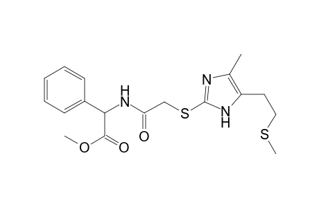 Benzeneacetic acid, .alpha.-[[2-[[4-methyl-5-[2-(methylthio)ethyl]-1H-imidazol-2-yl]thio]acetyl]amino]-, methyl ester