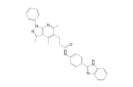 1H-pyrazolo[3,4-b]pyridine-5-propanamide, N-[4-(1H-benzimidazol-2-yl)phenyl]-3,4,6-trimethyl-1-phenyl-