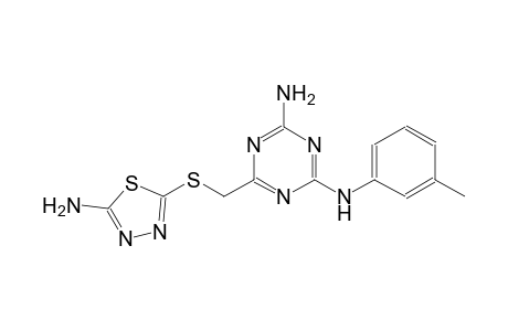 6-{[(5-amino-1,3,4-thiadiazol-2-yl)sulfanyl]methyl}-N~2~-(3-methylphenyl)-1,3,5-triazine-2,4-diamine