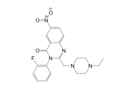 2-[(4-ethyl-1-piperazinyl)methyl]-3-(2-fluorophenyl)-6-nitro-4(3H)-quinazolinone