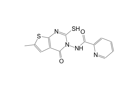 N-(6-methyl-4-oxo-2-sulfanylthieno[2,3-d]pyrimidin-3(4H)-yl)-2-pyridinecarboxamide
