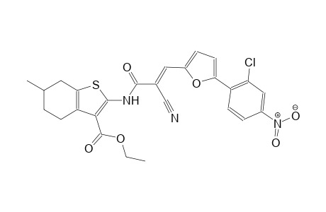 ethyl 2-({(2E)-3-[5-(2-chloro-4-nitrophenyl)-2-furyl]-2-cyano-2-propenoyl}amino)-6-methyl-4,5,6,7-tetrahydro-1-benzothiophene-3-carboxylate