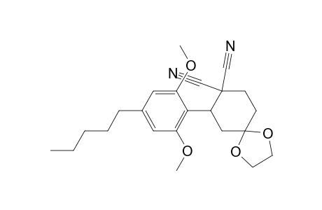 1,4-Dioxaspiro[4.5]decane-8,8-dicarbonitrile, 7-(2,6-dimethoxy-4-pentylphenyl)-, (.+-.)-