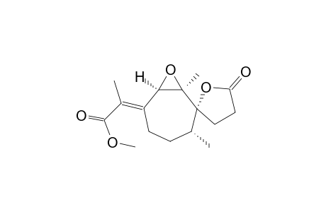 Propanoic acid, 2-(dihydro-1',3'-dimethyl-5-oxospiro[furan-2(3H),2'-[8]oxabicyclo[5.1.0]octan]-6'-ylidene)-, methyl ester, (1'.alpha.,2'.alpha.,3'.alpha.,6'Z,7'.alpha.)-(.+-.)-