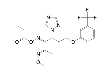 2,3-Hexanedione, 4-(1H-1,2,4-triazol-1-yl)-6-[3-(trifluoromethyl)phenoxy]-, 2-(O-methyloxime) 3-[O-(1-oxopropyl)oxime]